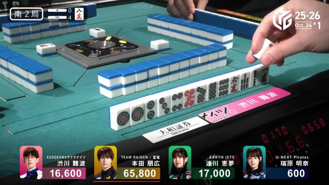 渋川難波の手牌