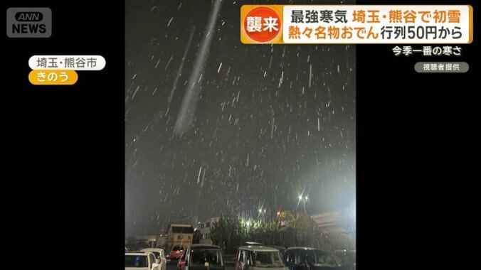 埼玉で初雪