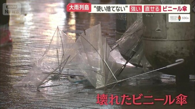 壊れたビニール傘