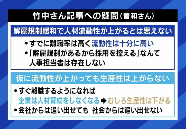 【写真・画像】竹中平蔵「雇用規制が強力、正社員は“固定費”増えるとリスク」 中小企業トップ「他社でいかせるスキルが少ない」 雇用の流動性は日本にとってプラス？　4枚目