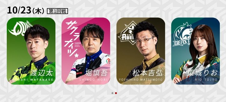 10月23日第1試合の出場選手