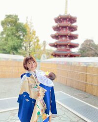 矢口真里『次男のお宮参りへ☆』