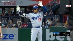 本当に体調不良？ 大谷翔平、爆速ライナー→悠々“スタンディングダブル”にファン騒然「軽く合わせただけで…」