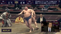 土俵際で揃って“くるり” 二転三転の攻防が「初っ切り感あった」「スローで見ると面白い」と話題