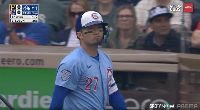 唖然とする鈴木誠也