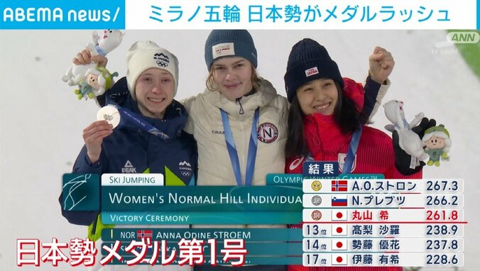 銅メダルを獲得した丸山希