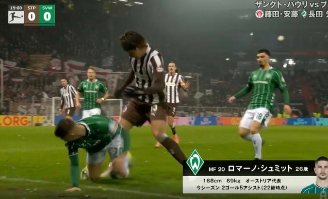 ウソでしょ…！？ 日本代表DF安藤智哉、まさかの光景「怪物やん」「強すぎるやろ」2人に囲まれてもボールを失わない“強靭フィジカル” 4枚目