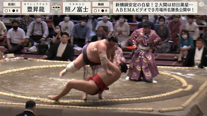 照ノ富士、横綱相撲で2連勝 芝田山親方「問題ない。万全ですね」 1枚目