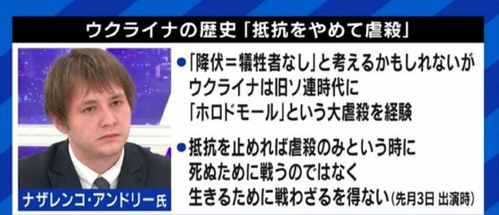 「降伏=幸福、犠牲者が少なくて済む、というのは歴史を軽視した意見だ」ウクライナの人々の“徹底抗戦”を否定し、降伏を促すべきなのか?