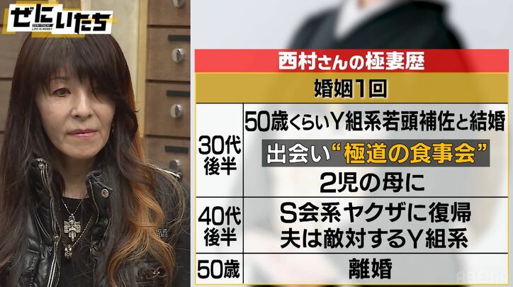 元女ヤクザ、元夫は敵対組織、壮絶な結婚生活明かす「夫婦喧嘩のたびに子どもが110番」