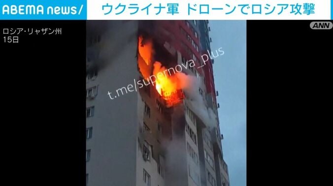 攻撃を受けた高層住宅