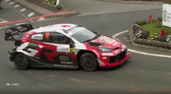 世界ラリーで“勘違いドリフト”の珍事 32歳日本人、勢い余って「2周しちゃった」「まわりすぎ」豪快光景に観客は大歓声 3枚目