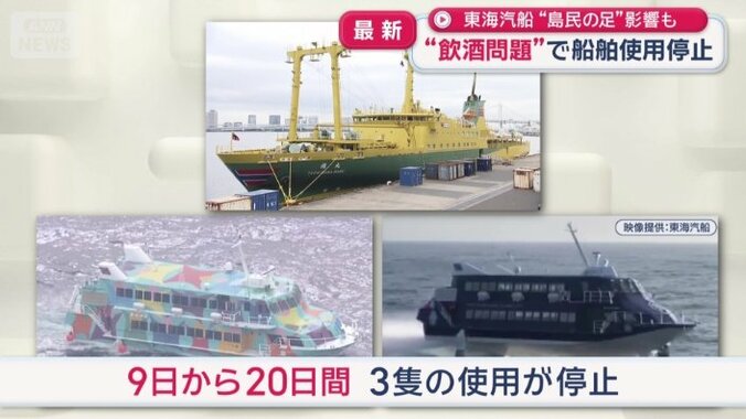 期間は9日から20日間　3隻の使用が停止