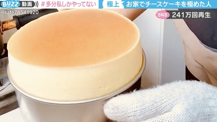 “プルンプルン”なチーズケーキ 現役パティシエが自宅で極めた自作ケーキが話題「そこにダイブしたい」と200万回再生