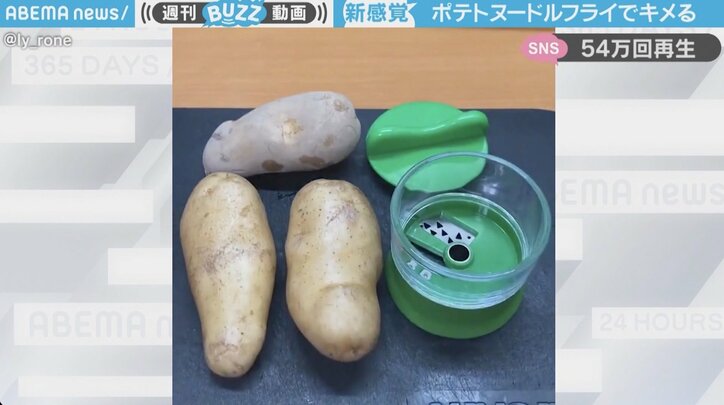 じゃがいもを麺状にカットし「ポテトヌードルフライ」に!斬新な調理法の飯テロ動画が話題に