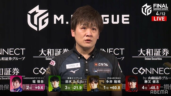 “最速最強”多井隆晴がABEMAS包囲網を突破!戦慄の逆転トップに「麻雀星人だ」とファン騒然/麻雀・Mリーグ