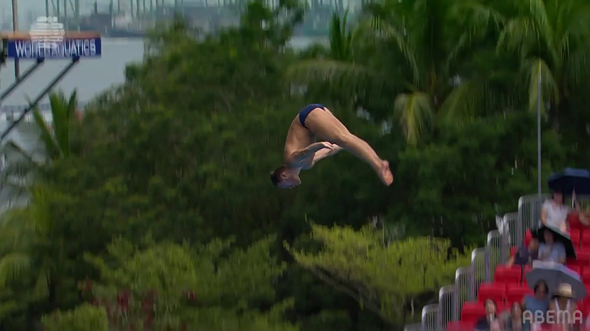 【映像】空中5回転から圧巻の入水