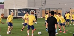 守田英正はチームから離れてランニング。ドイツ戦まで残り３日で出場は厳しいか