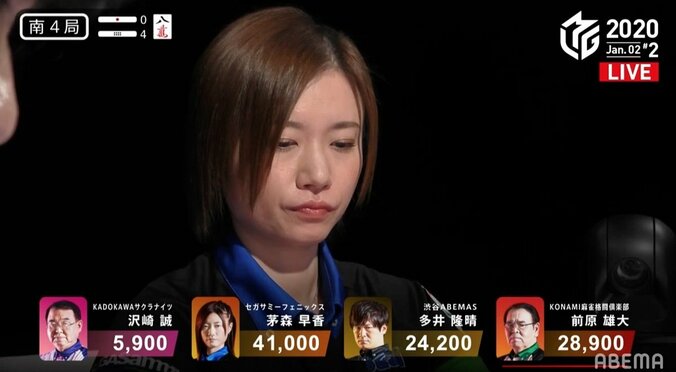 鋼鉄のメンタル・茅森早香は猛プッシュが“快感”ピンチもひるまず6勝目／麻雀・Mリーグ 2枚目