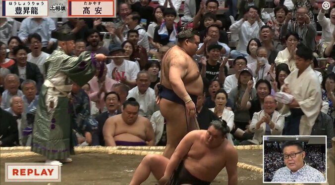 【画像】豊昇龍の足が伸び切ってしまった様子