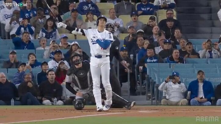 【映像】大谷翔平、“軽く振って”衝撃の特大6号ホームラン