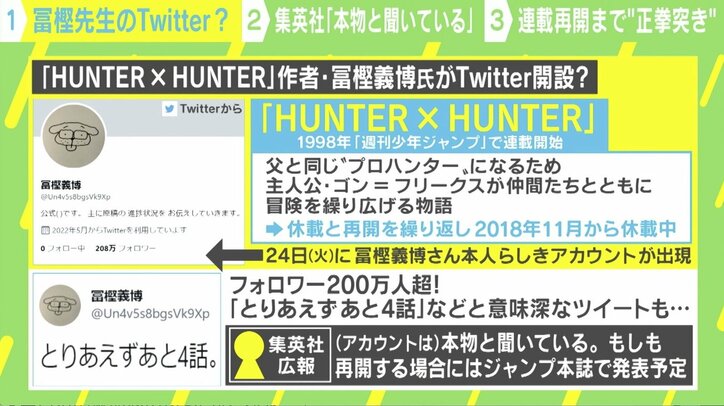 Hunter Hunter 連載再開まで 正拳突き 毎日続ける男性 作者への期待は ほぼない 話題 Abema Times