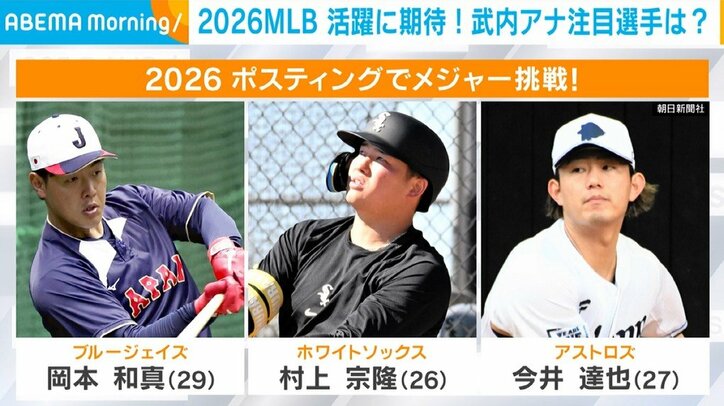 今年からメジャーに挑戦する3人