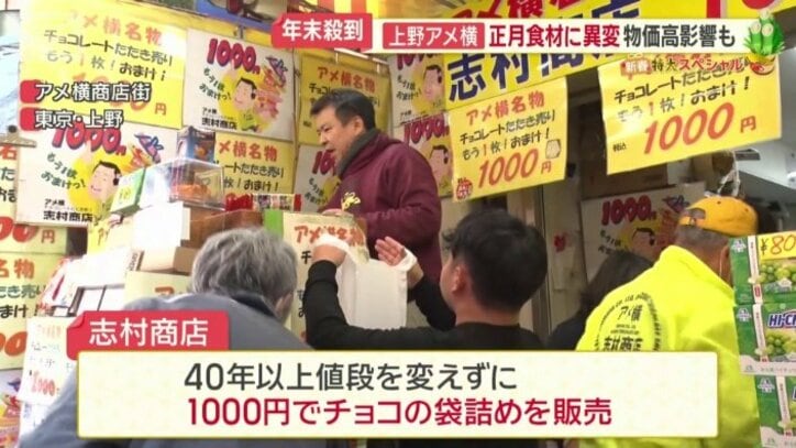 チョコのたたき売り