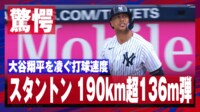 【映像】大谷翔平を凌ぐ、打球速度190キロ超え驚愕弾