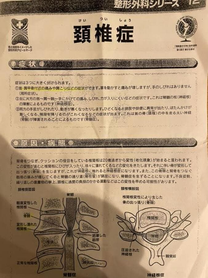  2700ツネの妻、首に激痛が走り整形外科に行った結果「約1年間リハビリをする事に」  1枚目