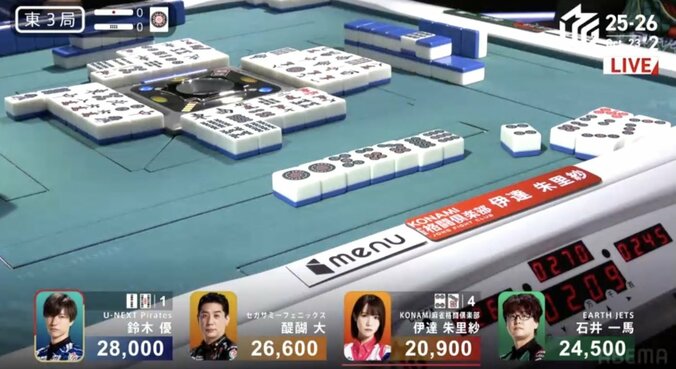 やっぱり麻雀そのもの…伊達、衝撃の親倍満ツモ