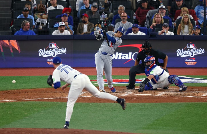 【写真・画像】ウソだろ…！？ 大谷翔平に「そりゃビビる」驚愕の“超高弾道アーチ”→相手捕手のリアクションが話題に「運ばれると思わないだろ」　1枚目