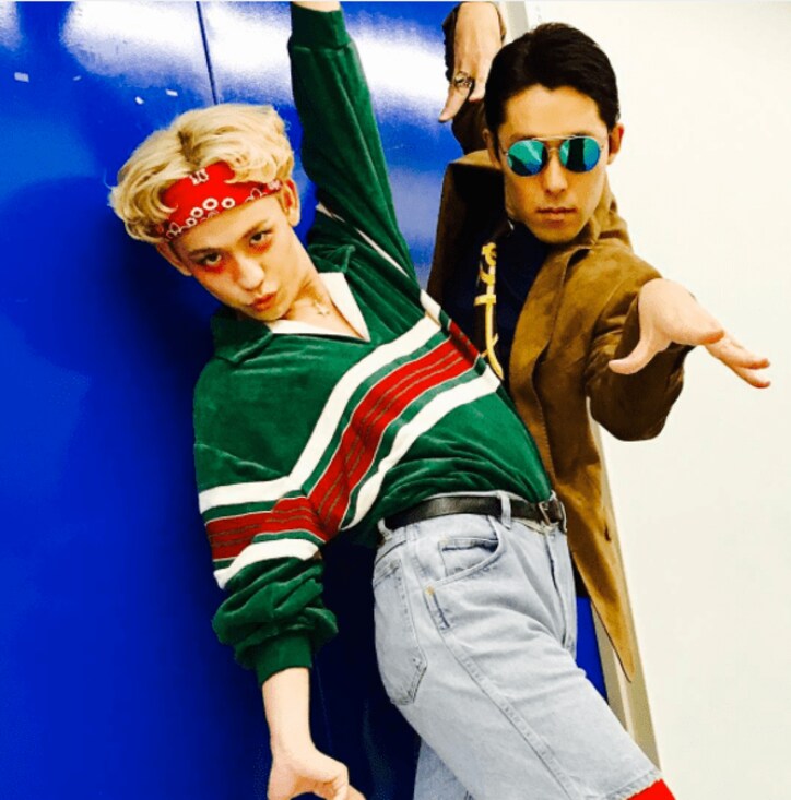 オリラジ中田 “ジョジョ立ち”でりゅうちぇるに変身! 過去には藤田ニコルとも