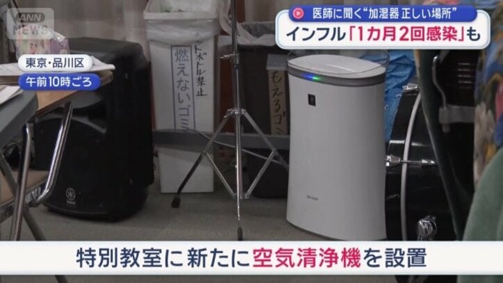 新たに音楽室や理科室に空気清浄機を設置