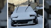 雪かぶり…寝ぼけまなこの可愛すぎる車