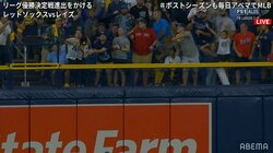 フェンス最上部で問題発生！手を出してホームランボールを捕ったファンが必死の“フレーミング”「これは？いいのか？」「入ってたっぽい」