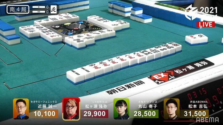 オーラスに火を吹くキャノン砲 松ヶ瀬隆弥、会心の逆転トップ「首位に返り咲きたい」／麻雀・Mリーグ