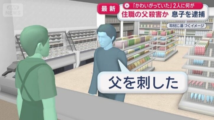 容疑者は店員に対し「父親を刺した」と話したという