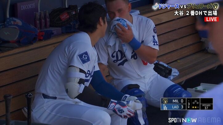 【映像】大谷、圧巻34号アーチ→若手から“質問攻め”に