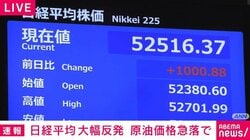 日経平均 大幅反発 原油価格急落で