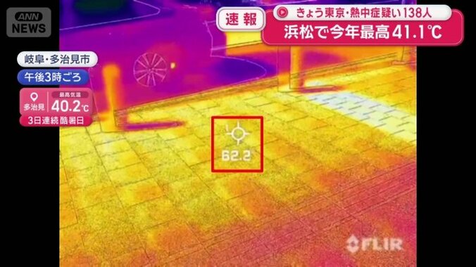 サーモカメラでは62℃と表示