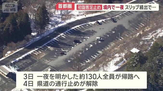 4日に県道の通行止めが解除