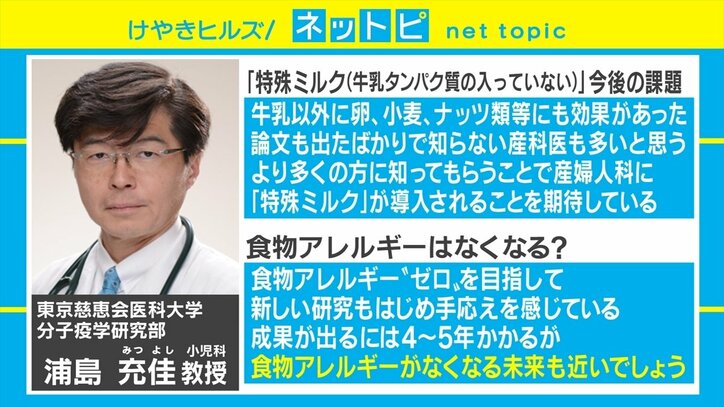 「食物アレルギーは『特殊ミルク』で抑制できる」慈恵医大のグループが研究結果を発表