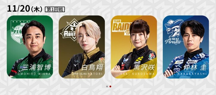 11月20日第1試合の出場選手