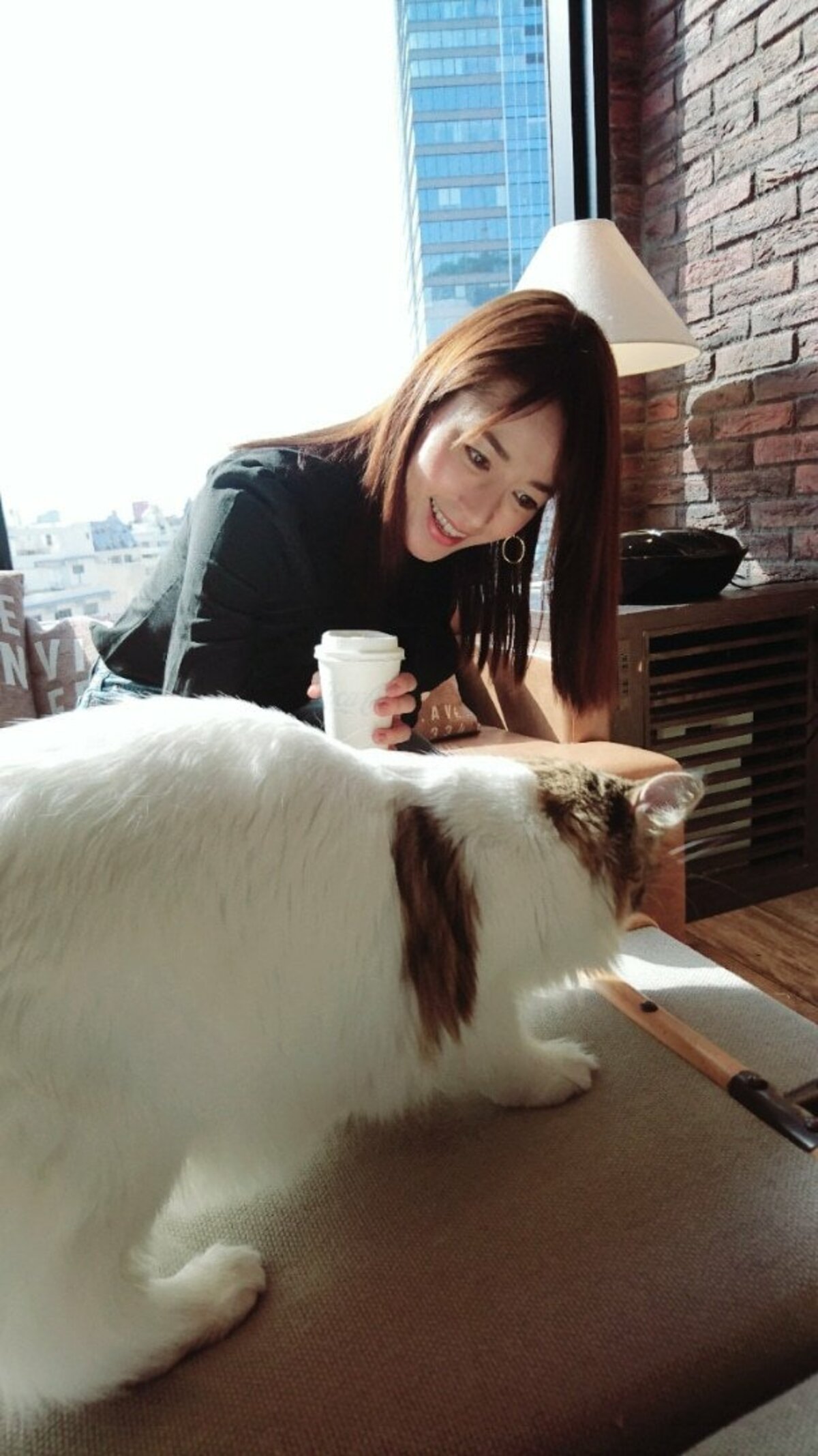 巨大ピンクの猫の小林さんが箱根彫刻の森美術館で展示され