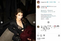 マギーの下着をチラリと覗かせたショットに「正面も斜めも横顔も女神すぎる」「ちょ～色っぽいィィイ」とファン悶絶