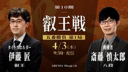 叡王戦日程・速報 伊藤匠叡王VS斎藤慎太郎八段【第10期】【将棋】