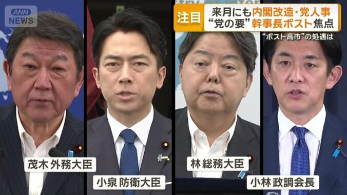 4人の「ポスト高市」候補