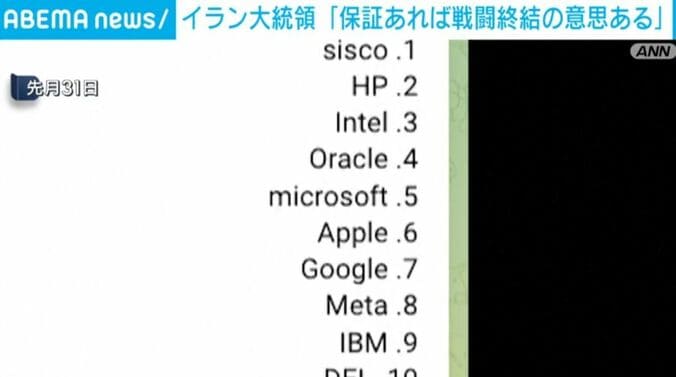 報復の対象となる企業のリスト