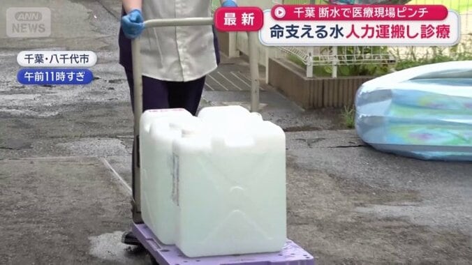 各階で使う水を人力運搬
